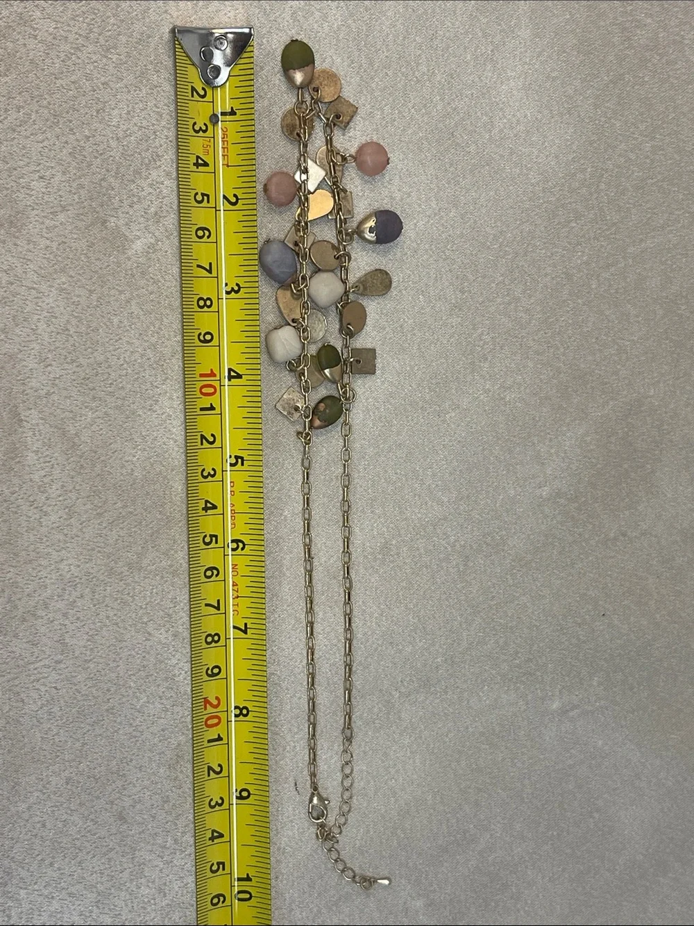 Universal Thread necklace honey topaz, lilac, green agate, and peach moonstone